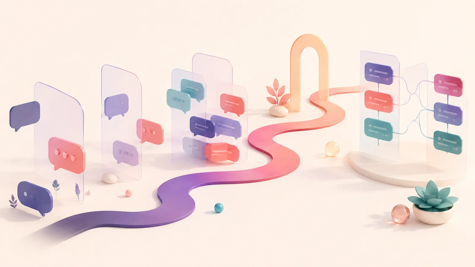 Conversation signals forming a gentle path from isolated moments to repeated patterns